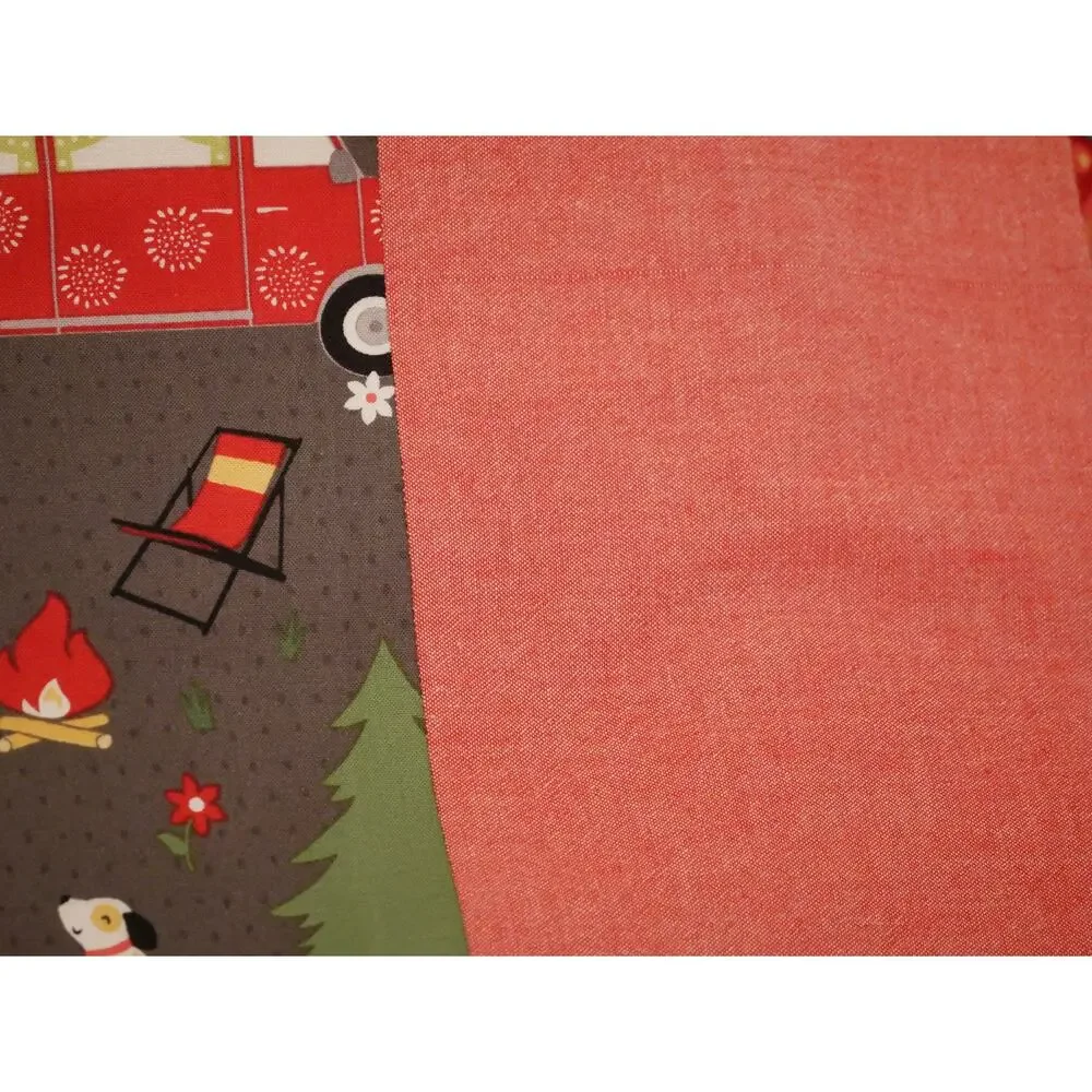 Winter Van Camping Handmade Set of Standard Size Pillowcases 100% Cotton